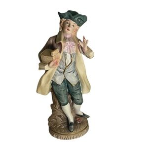 Arnart Creations Vintage Victorian Man Holding Books Porcelain Figurine